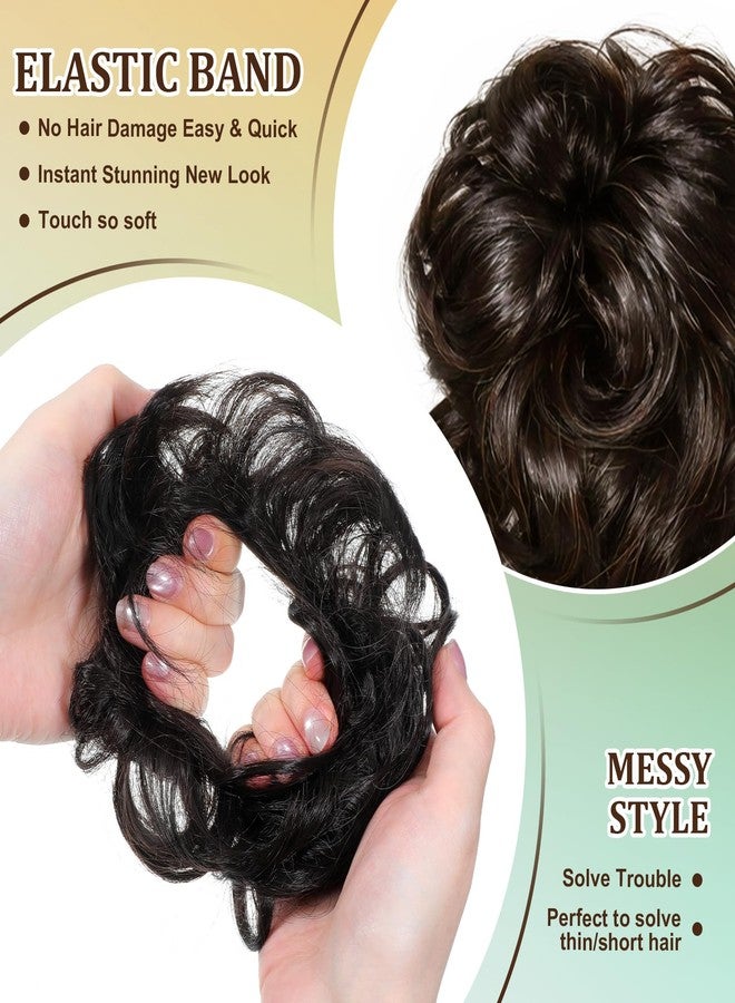 YBEATY قطعتان من وصلات شعر YBEATY على شكل كعكة فوضوية، وصلات شعر مموجة ومجعدة على شكل ذيل حصان، وصلات شعر صناعية مجعدة على شكل كعكة، ربطات شعر صناعية على شكل كعكة مرفوعة، ربطات شعر صناعية على شكل كعكة مرفوعة، وصلات شعر سميكة للنساء - Image 5